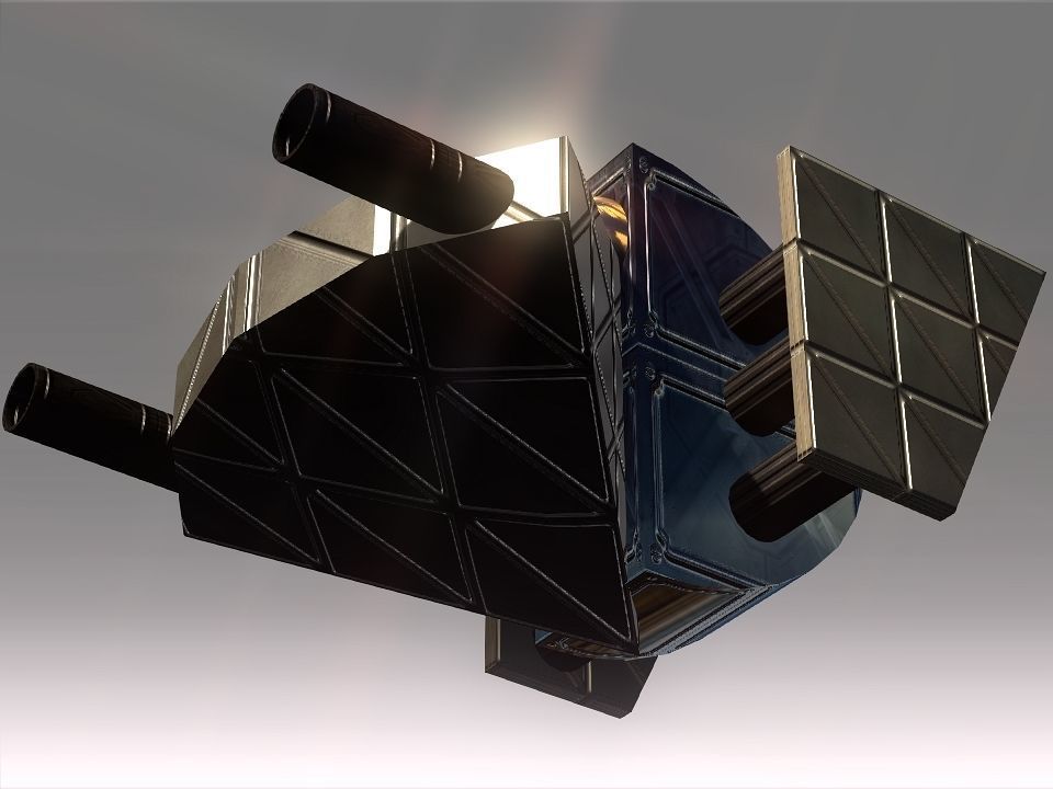 Low Poly Blocks Spaceship  Low-poly 3D model_48