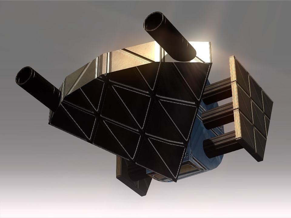 Low Poly Blocks Spaceship  Low-poly 3D model_45