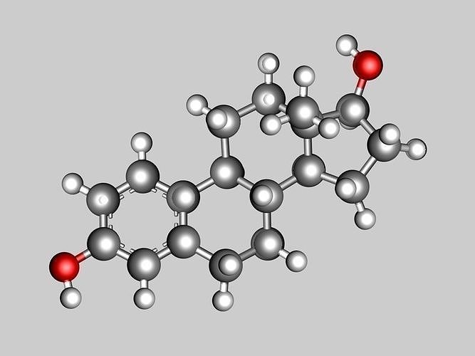 Estradiol molecule 3D model