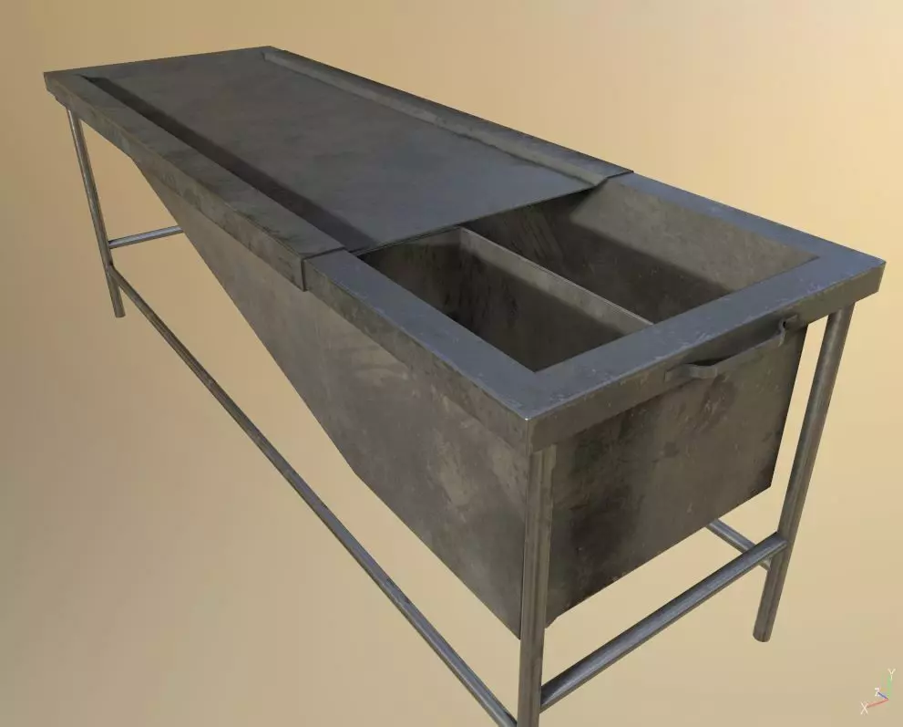 Worn Autopsy Table Free low-poly 3D model