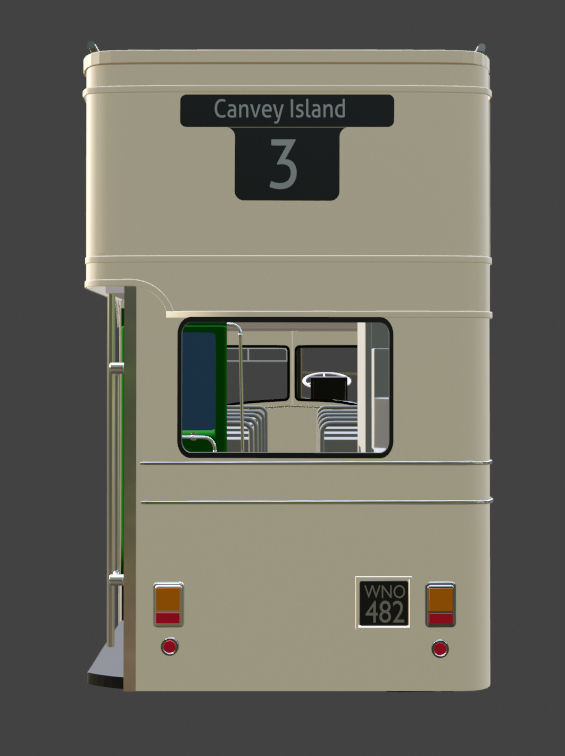 1953 Bristol KSW 5G Open Top Double Decker Bus 3D model_4
