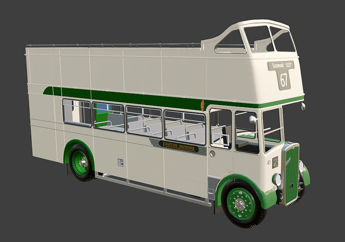1953 Bristol KSW 5G Open Top Double Decker Bus 3D model