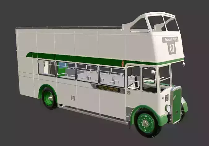 1953 Bristol KSW 5G Open Top Double Decker Bus 3D model