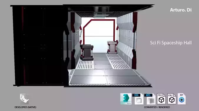 Sci Fi Spaceship hall 3d Model