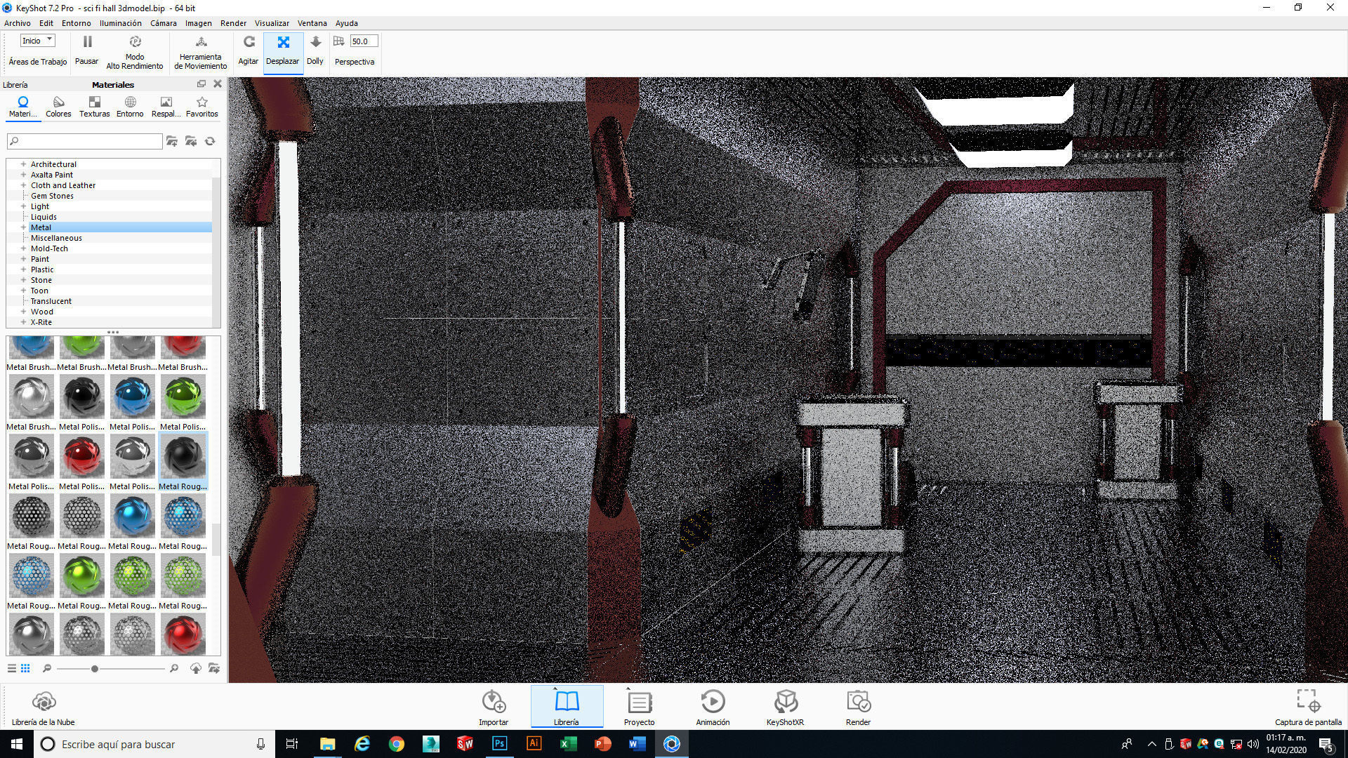 Sci Fi Spaceship hall 3d Model 3D model_3