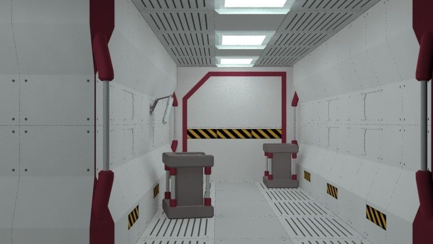 Sci Fi Spaceship hall 3d Model 3D model_8