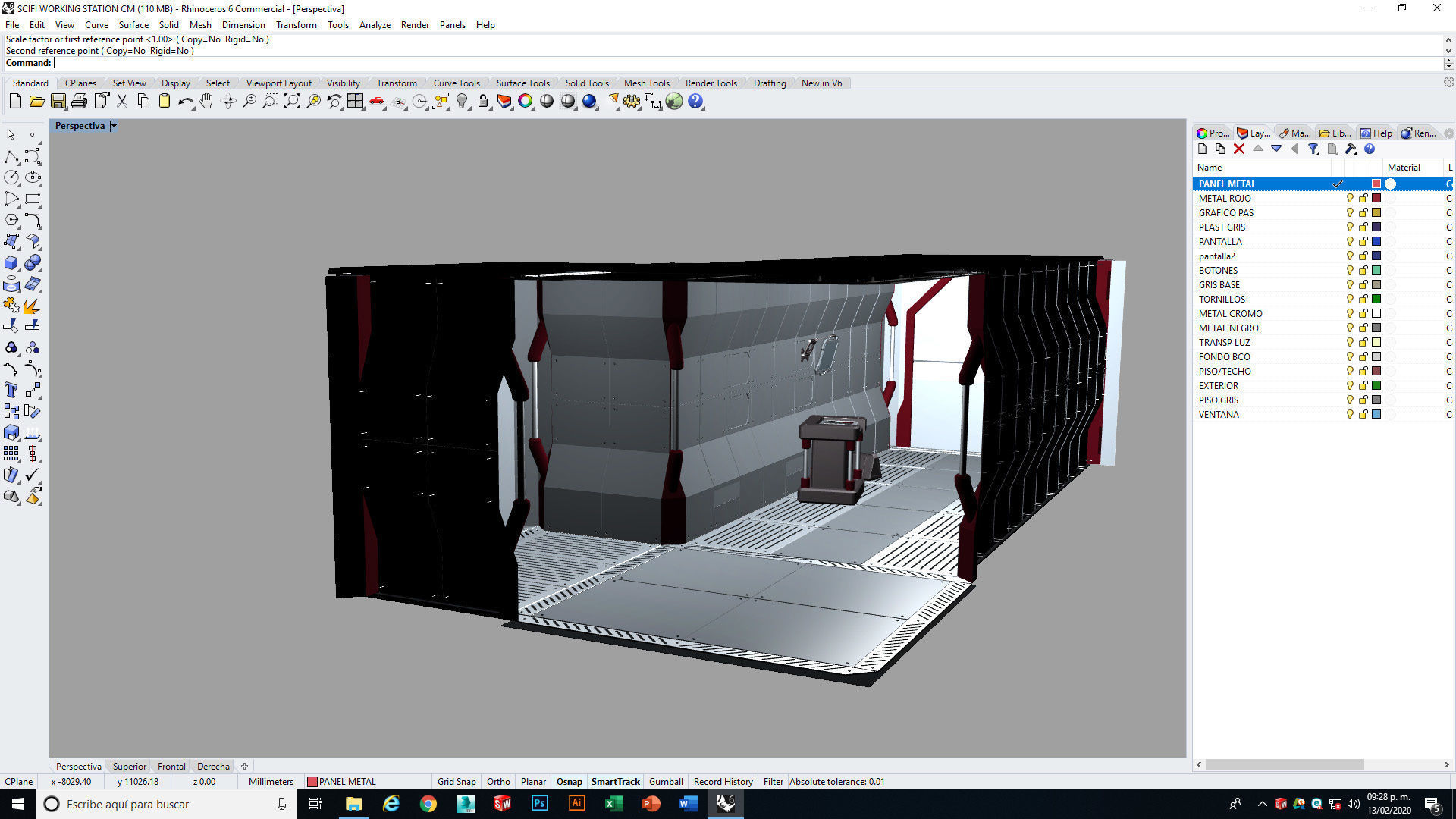Sci Fi Spaceship hall 3d Model 3D model_1