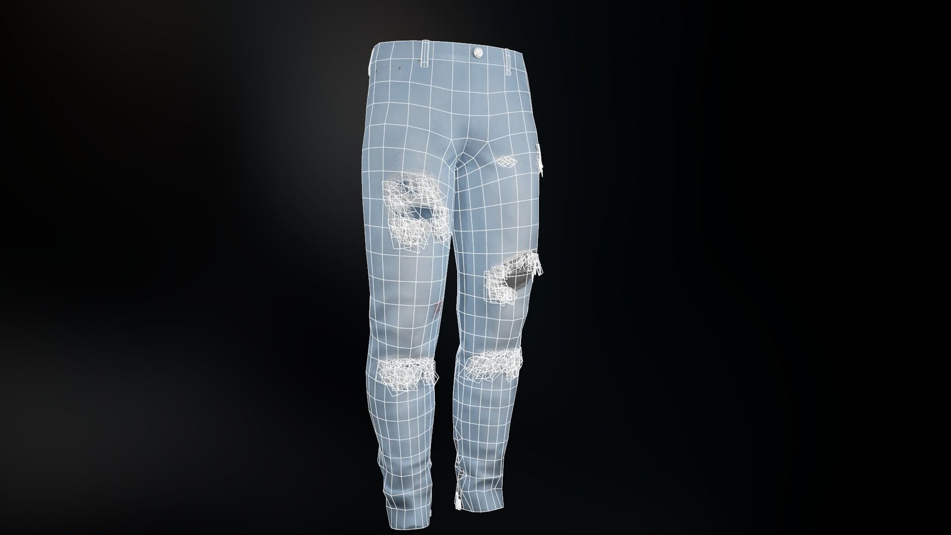Ripped Jeans Low-poly 3D model_21