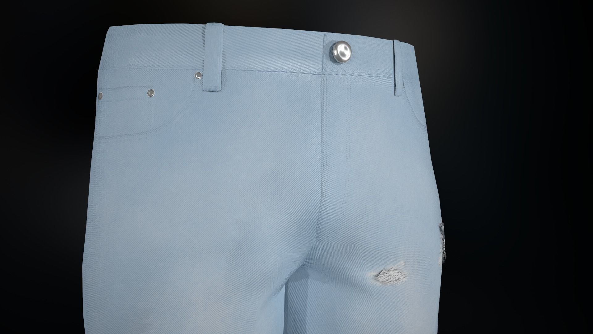 Ripped Jeans Low-poly 3D model_10