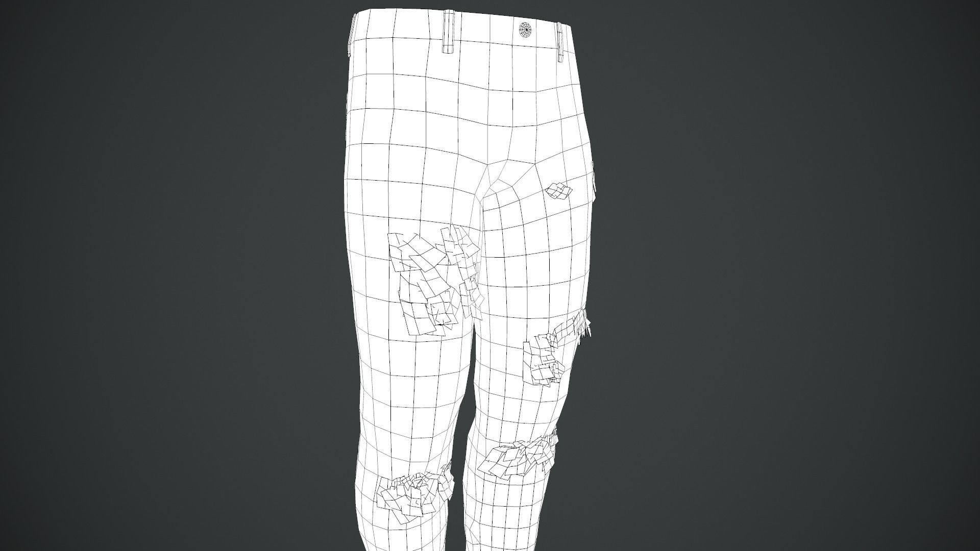 Ripped Jeans Low-poly 3D model_29
