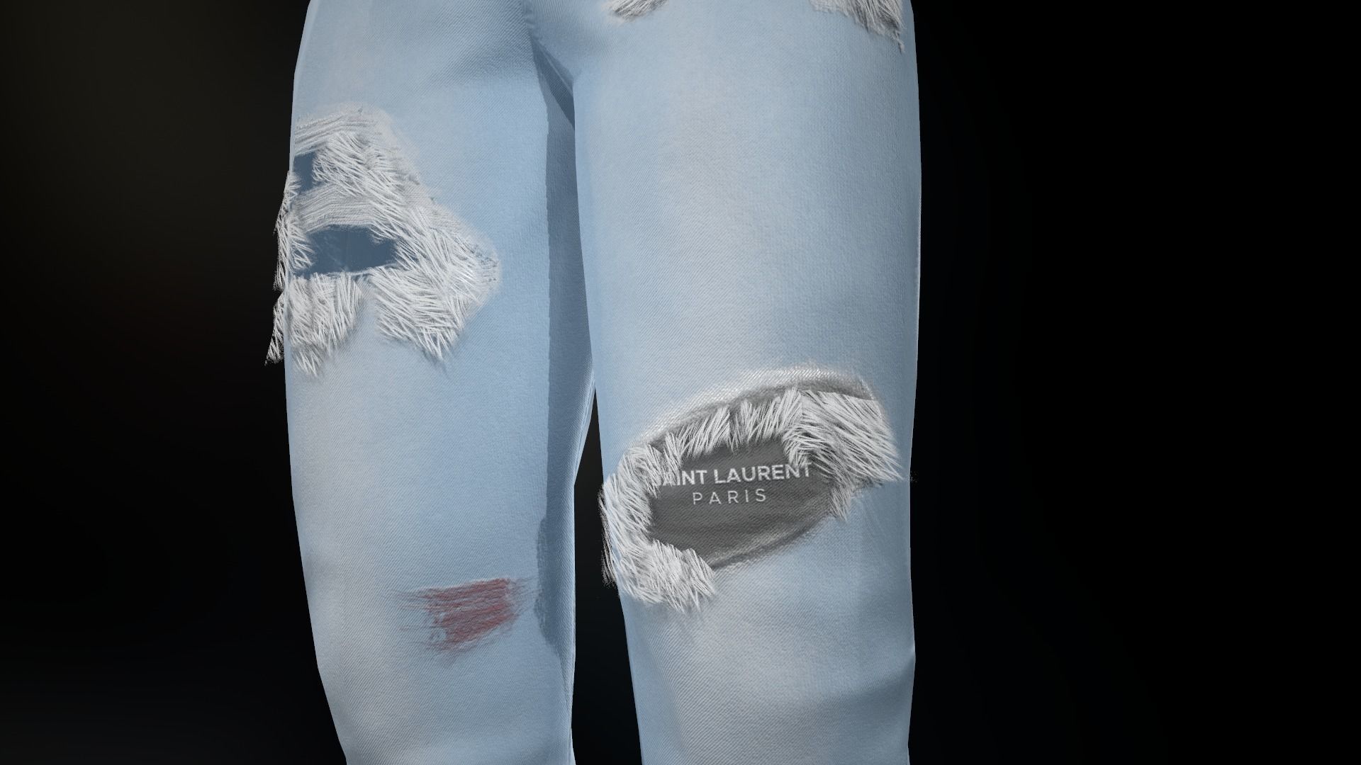 Ripped Jeans Low-poly 3D model_14