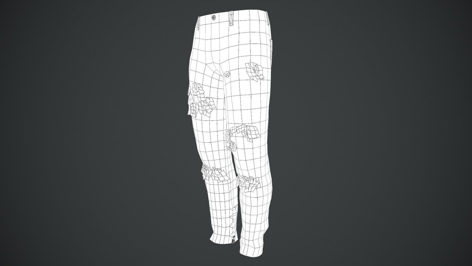 Ripped Jeans Low-poly 3D model_26
