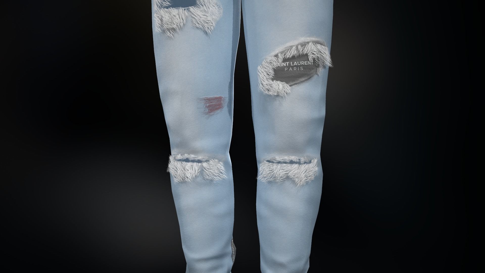 Ripped Jeans Low-poly 3D model_9