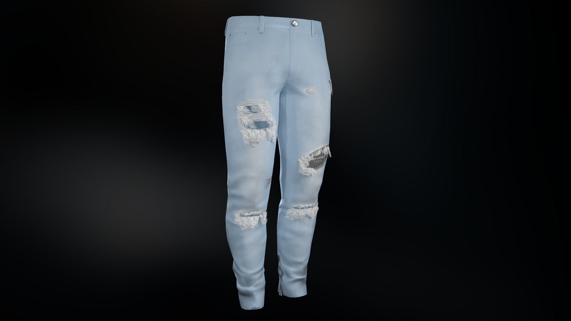 Ripped Jeans Low-poly 3D model_4