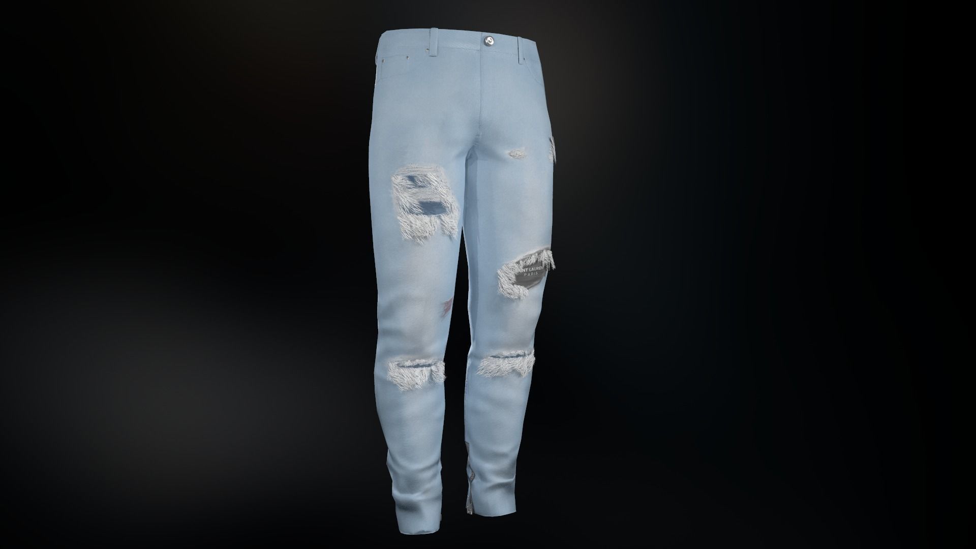 Ripped Jeans Low-poly 3D model_15