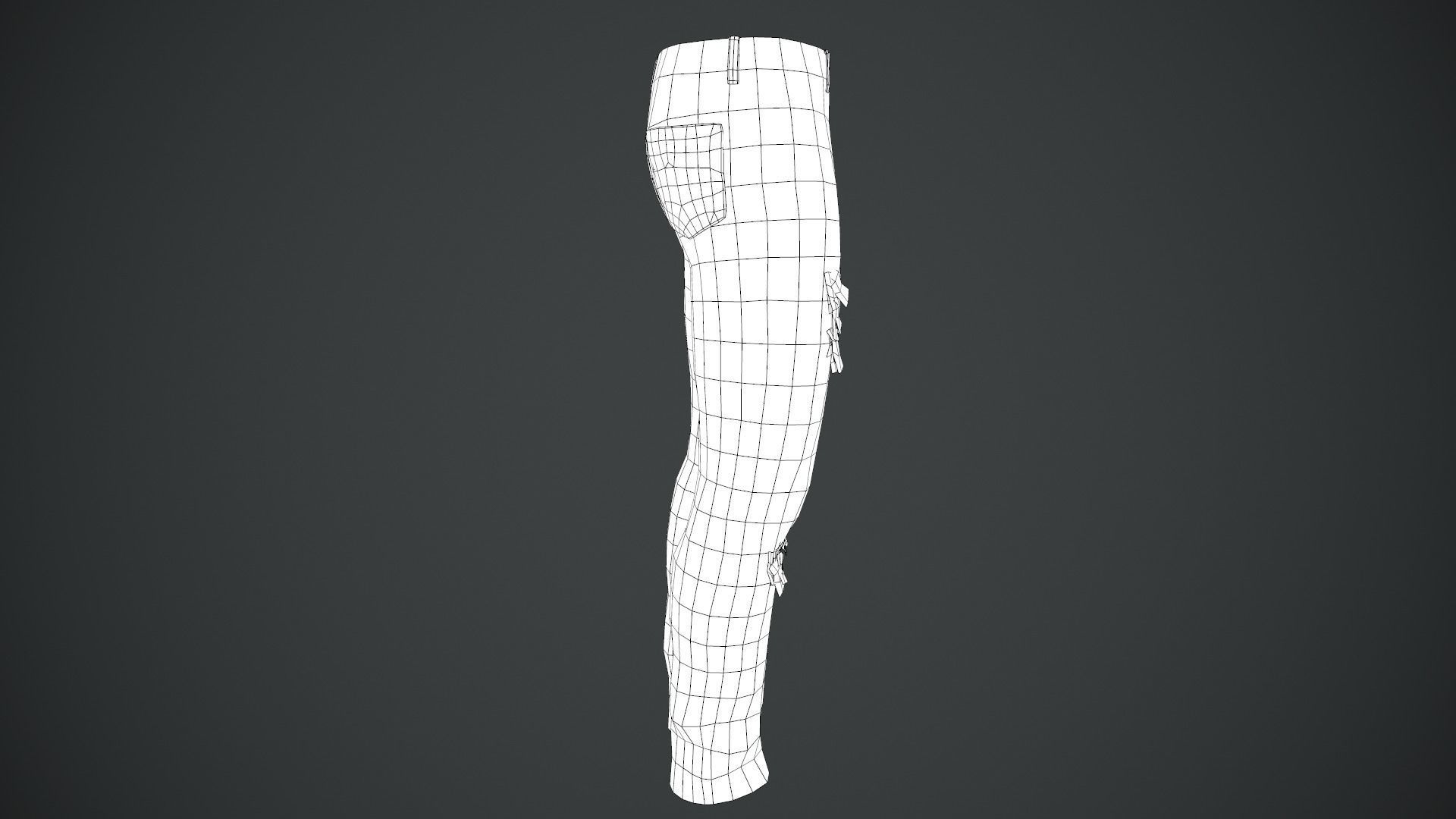 Ripped Jeans Low-poly 3D model_30