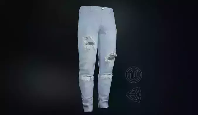 Ripped Jeans Low-poly 3D model