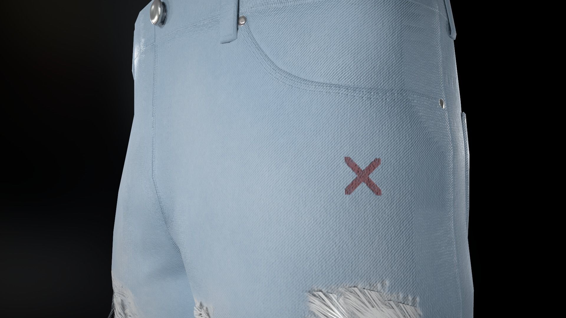 Ripped Jeans Low-poly 3D model_12