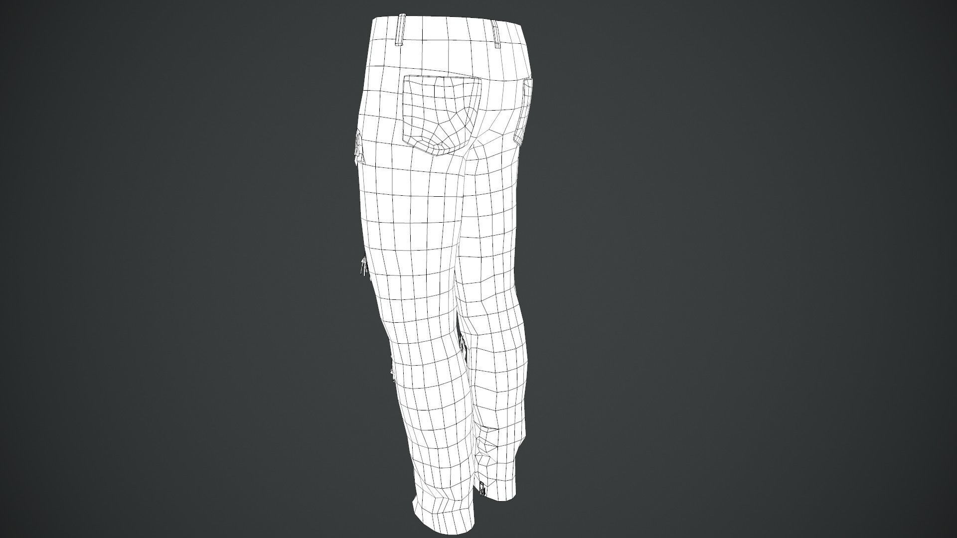 Ripped Jeans Low-poly 3D model_25