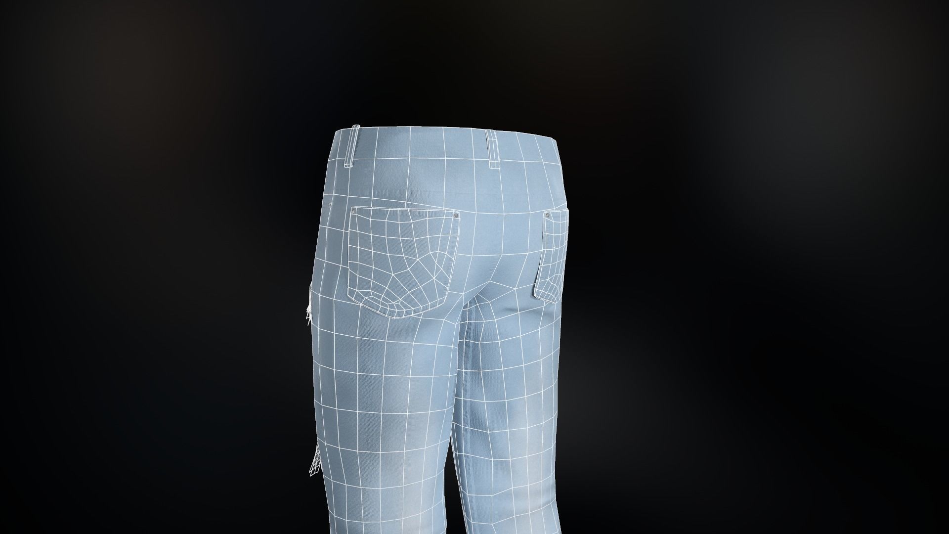 Ripped Jeans Low-poly 3D model_24