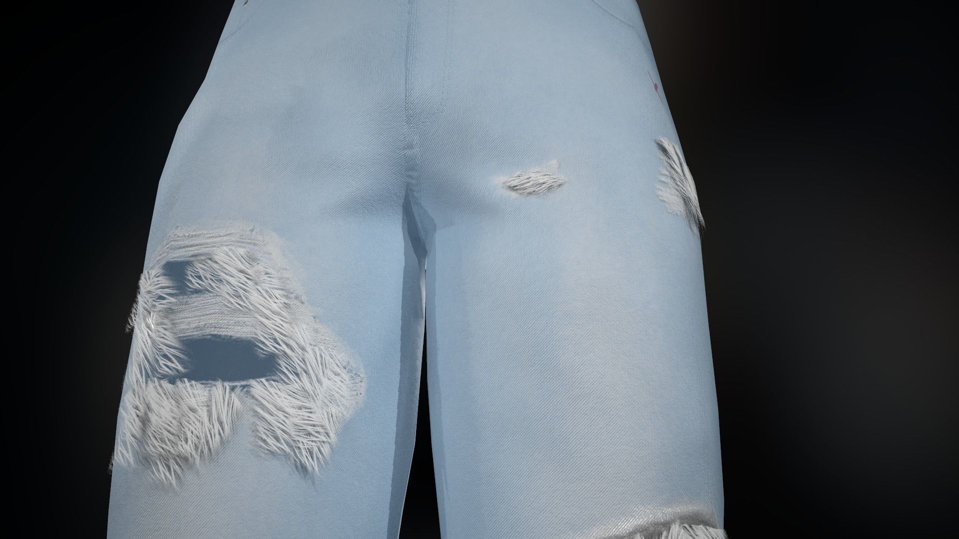 Ripped Jeans Low-poly 3D model_13