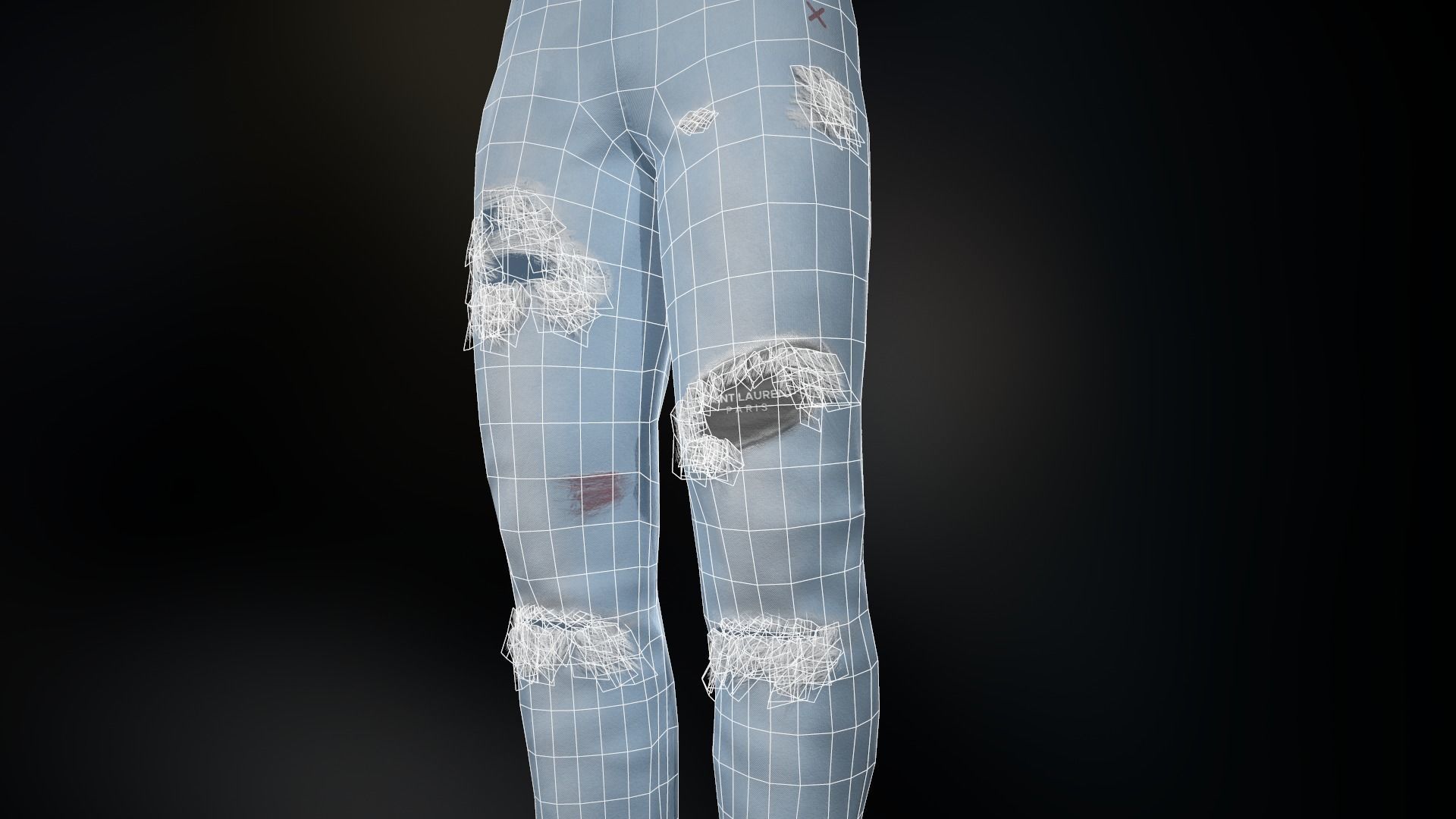 Ripped Jeans Low-poly 3D model_23