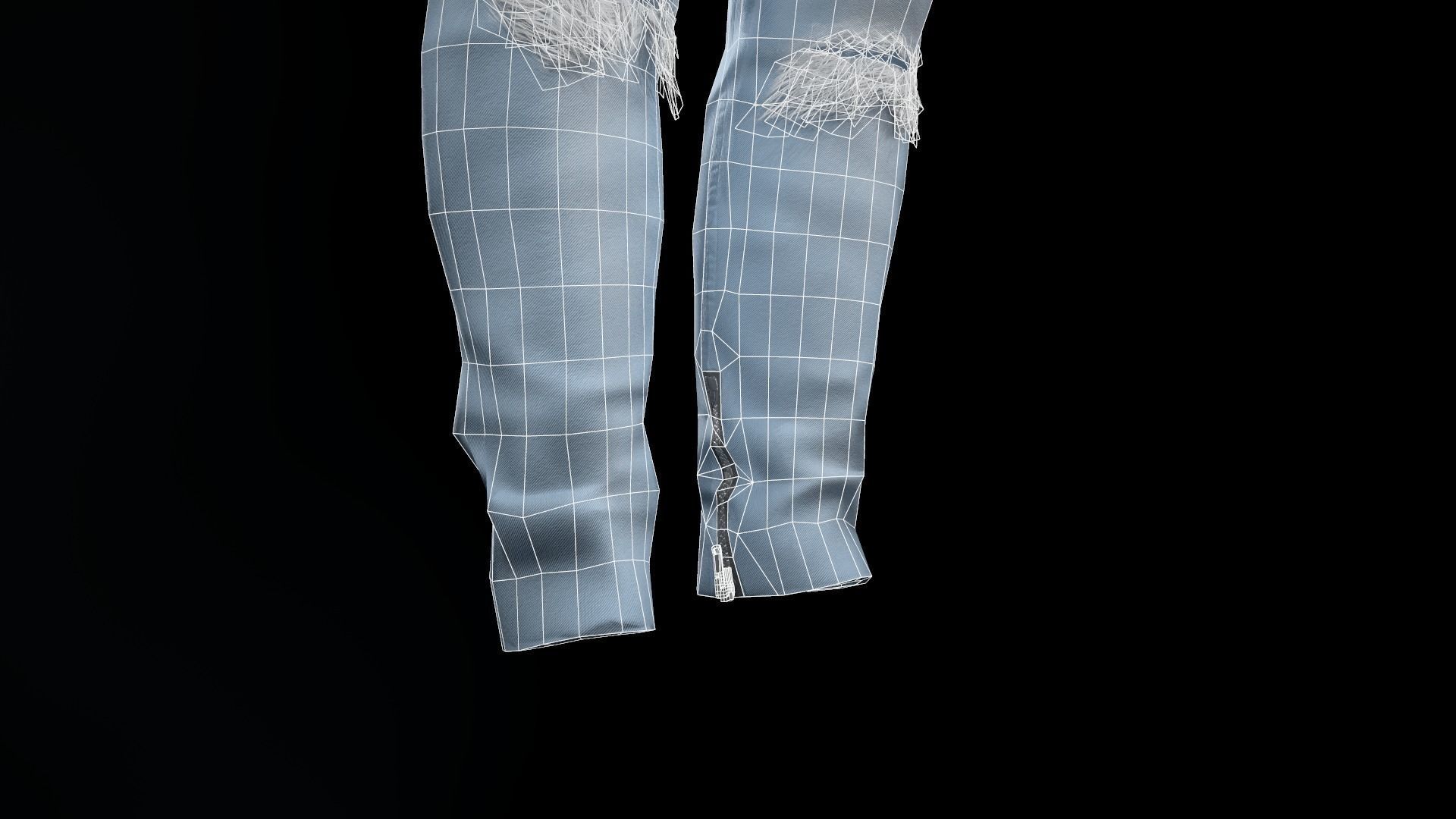 Ripped Jeans Low-poly 3D model_20