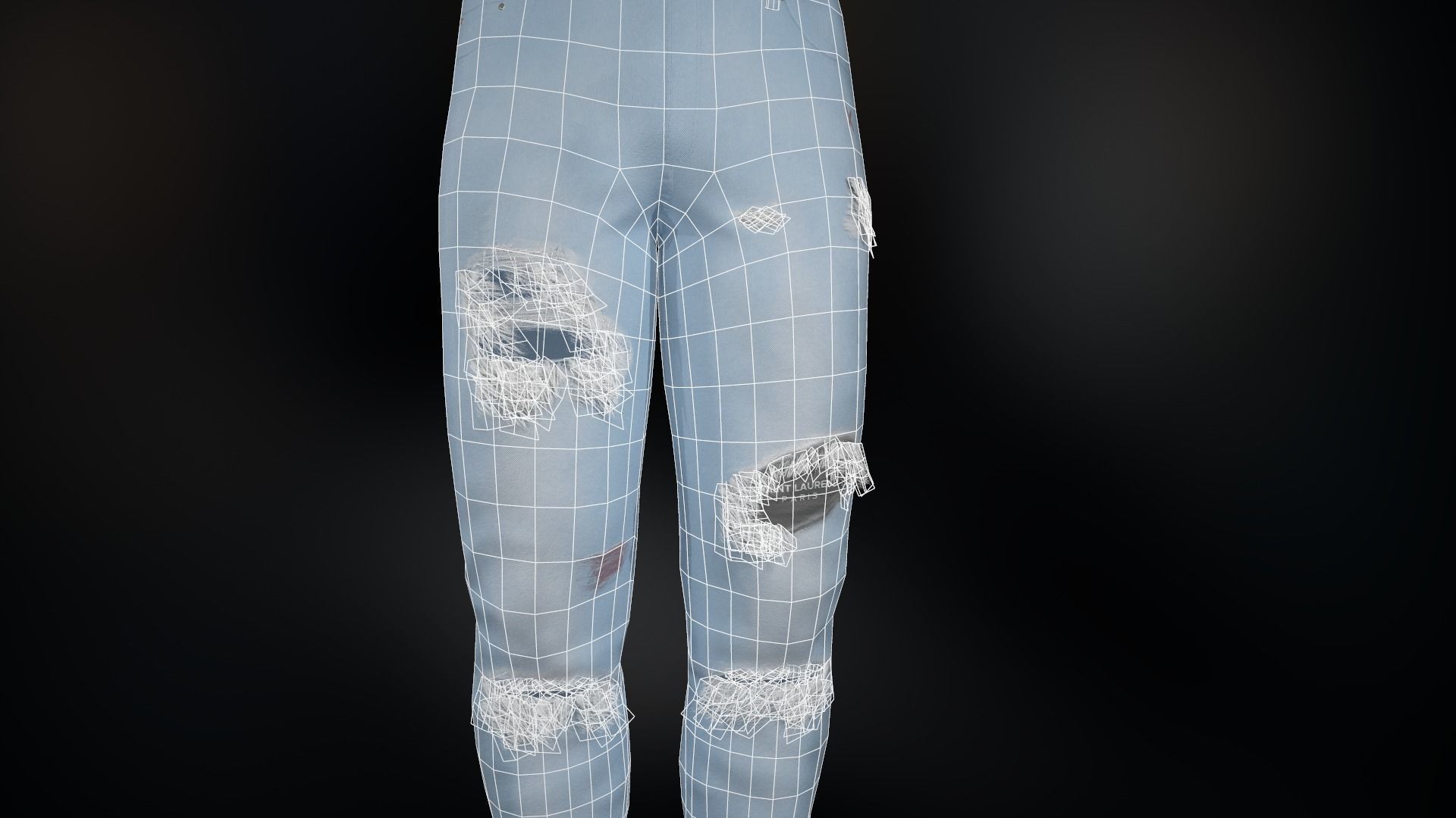Ripped Jeans Low-poly 3D model_22