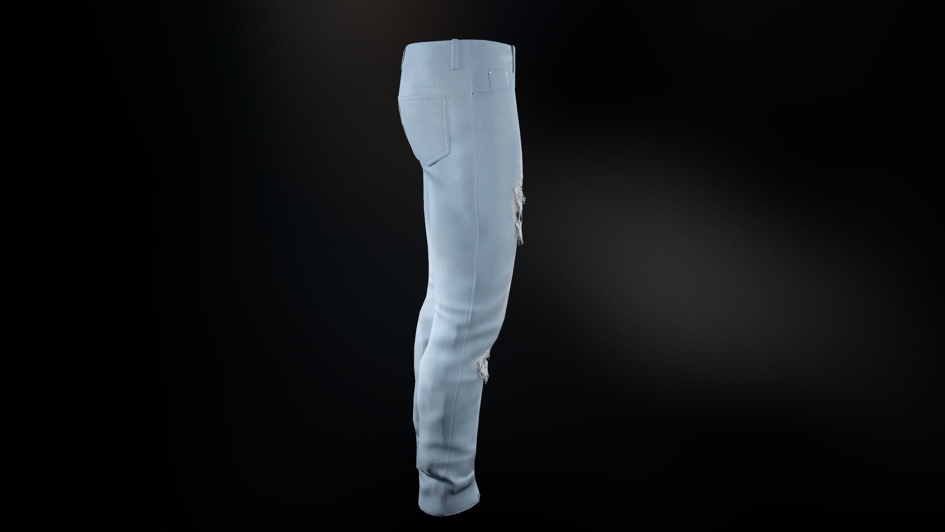 Ripped Jeans Low-poly 3D model_5