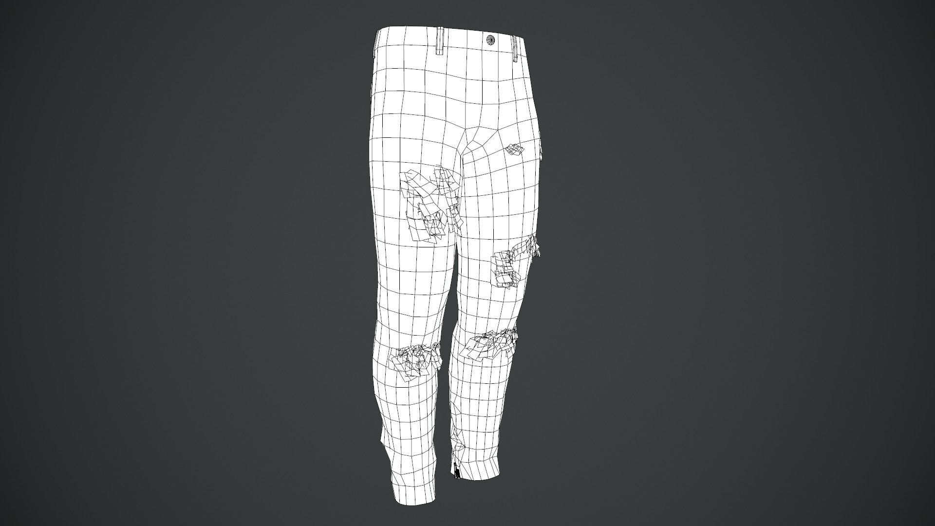 Ripped Jeans Low-poly 3D model_28