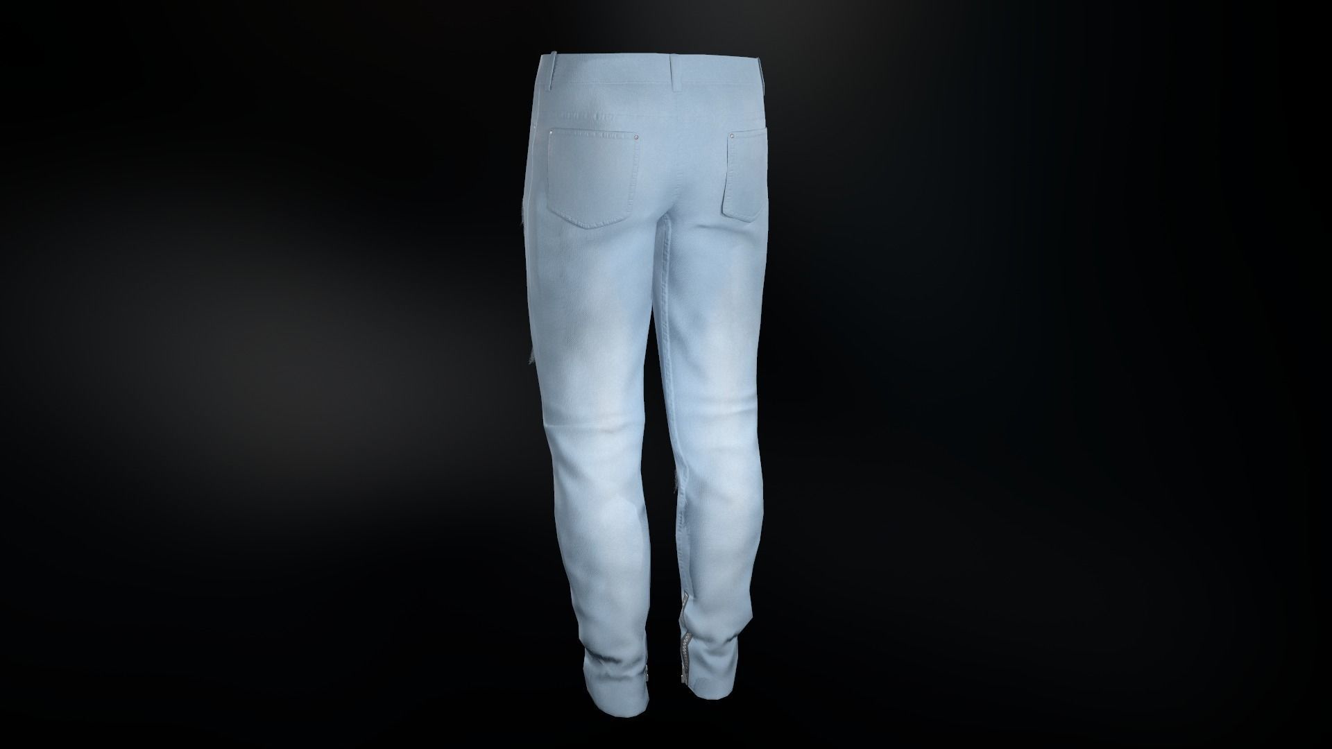 Ripped Jeans Low-poly 3D model_3