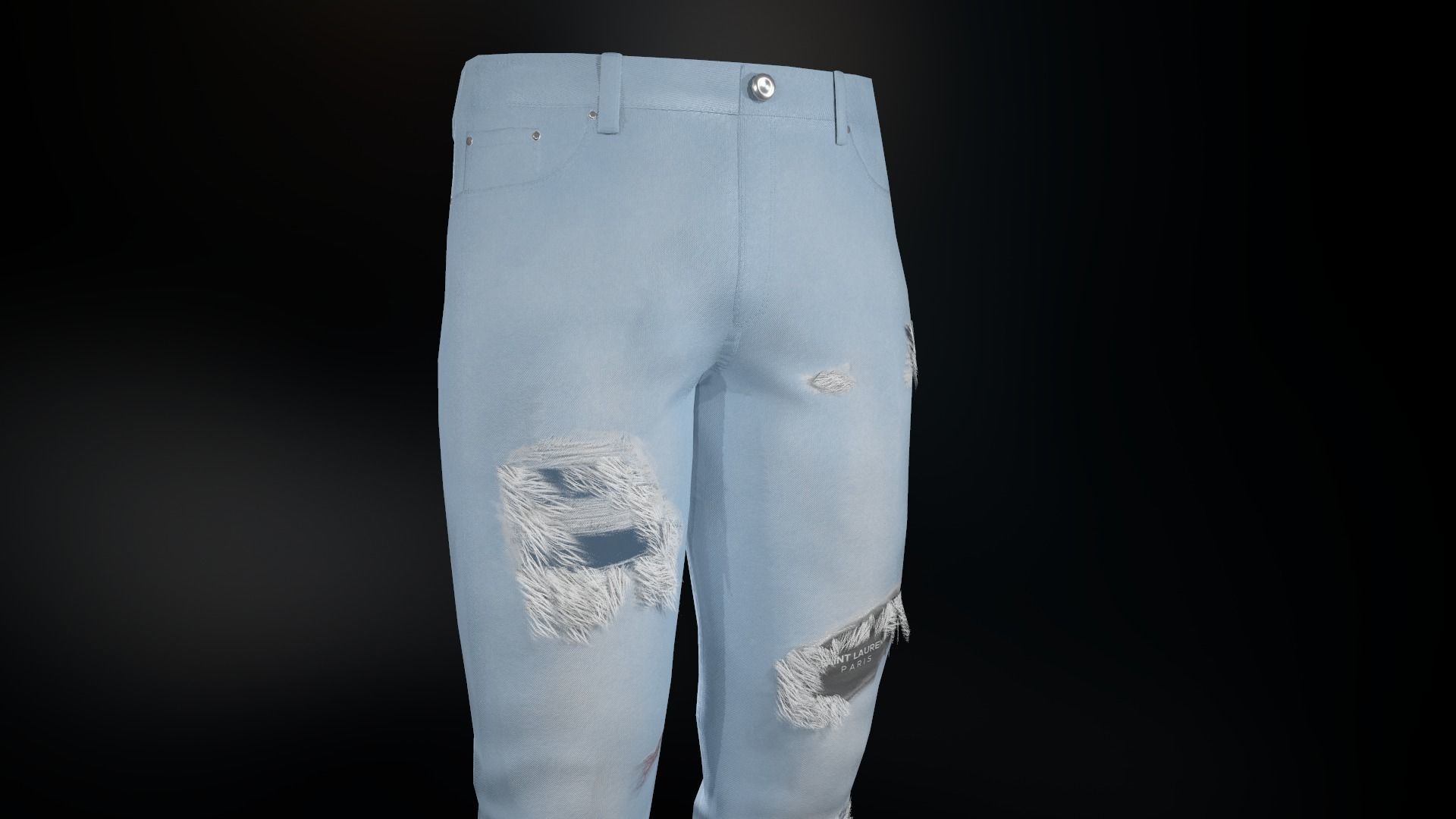 Ripped Jeans Low-poly 3D model_11