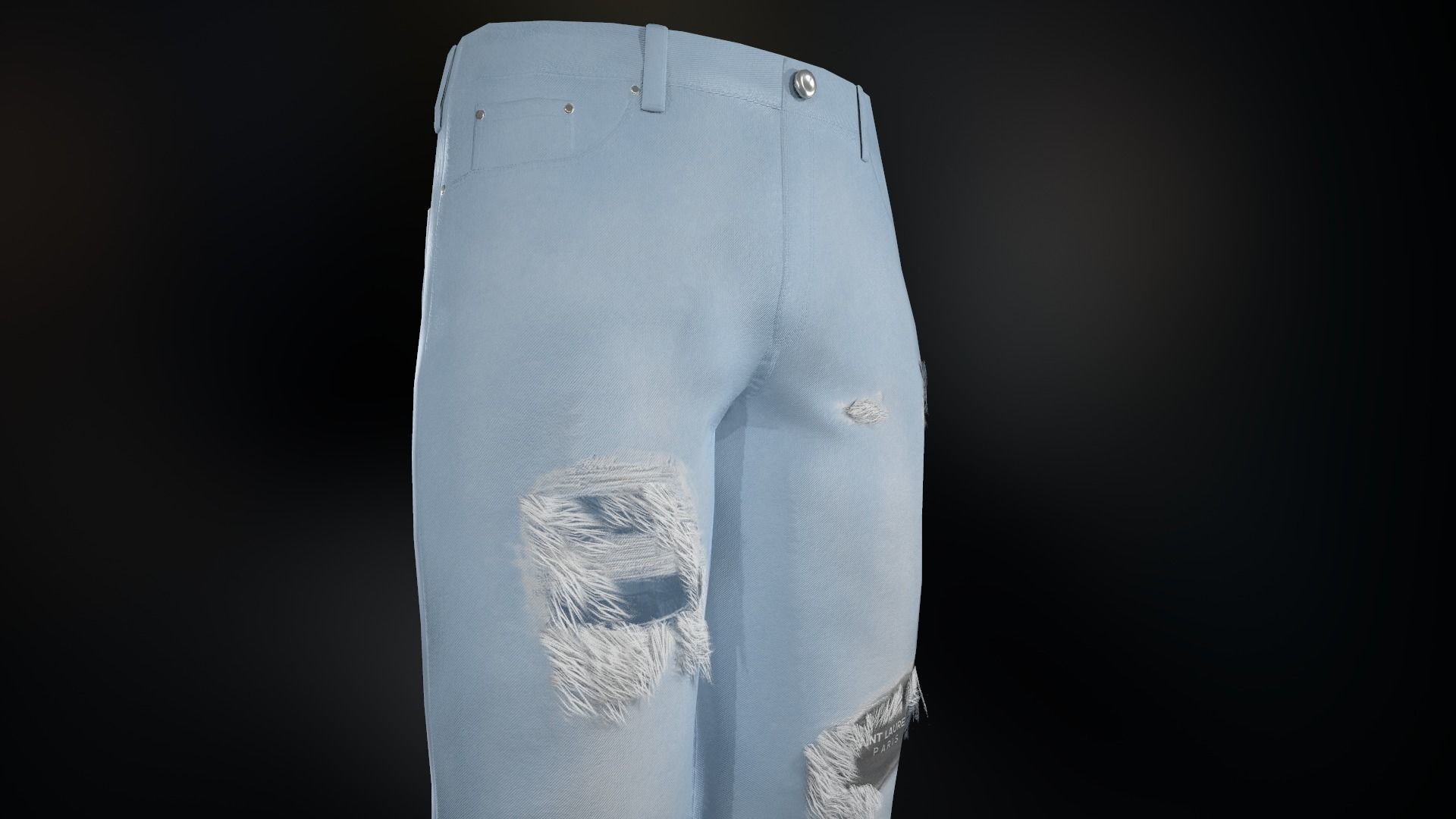 Ripped Jeans Low-poly 3D model_7