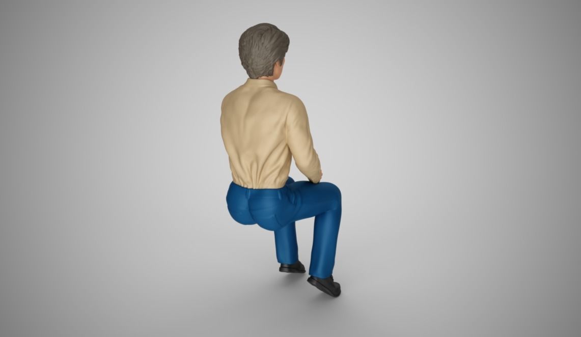 Sitting Man 3D print model_9