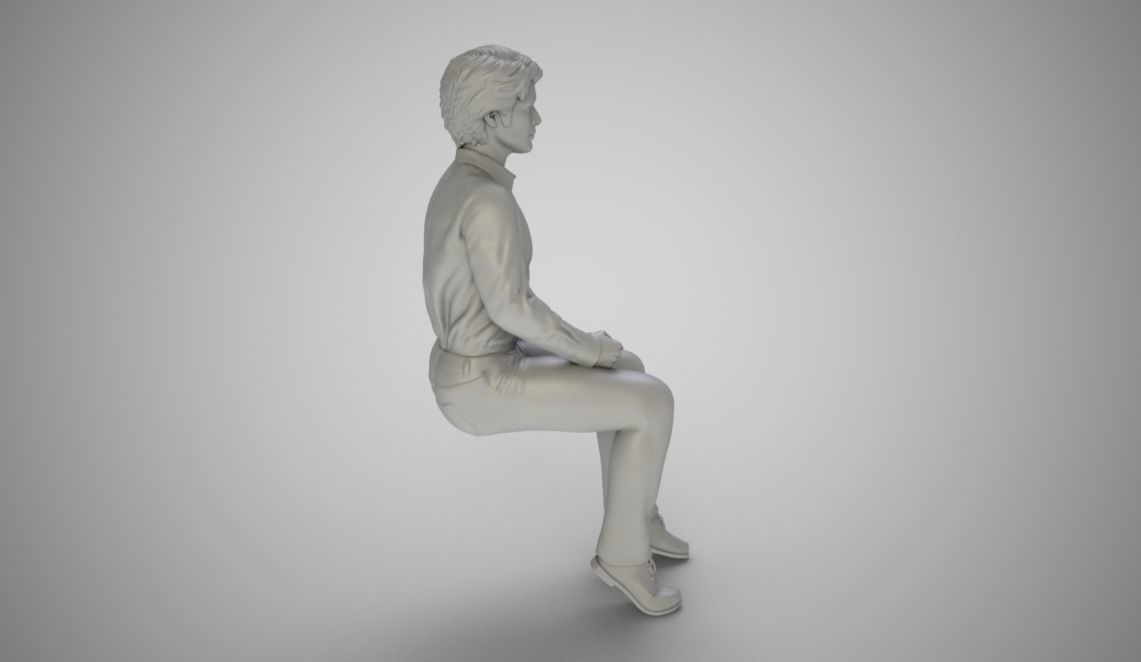 Sitting Man 3D print model_1