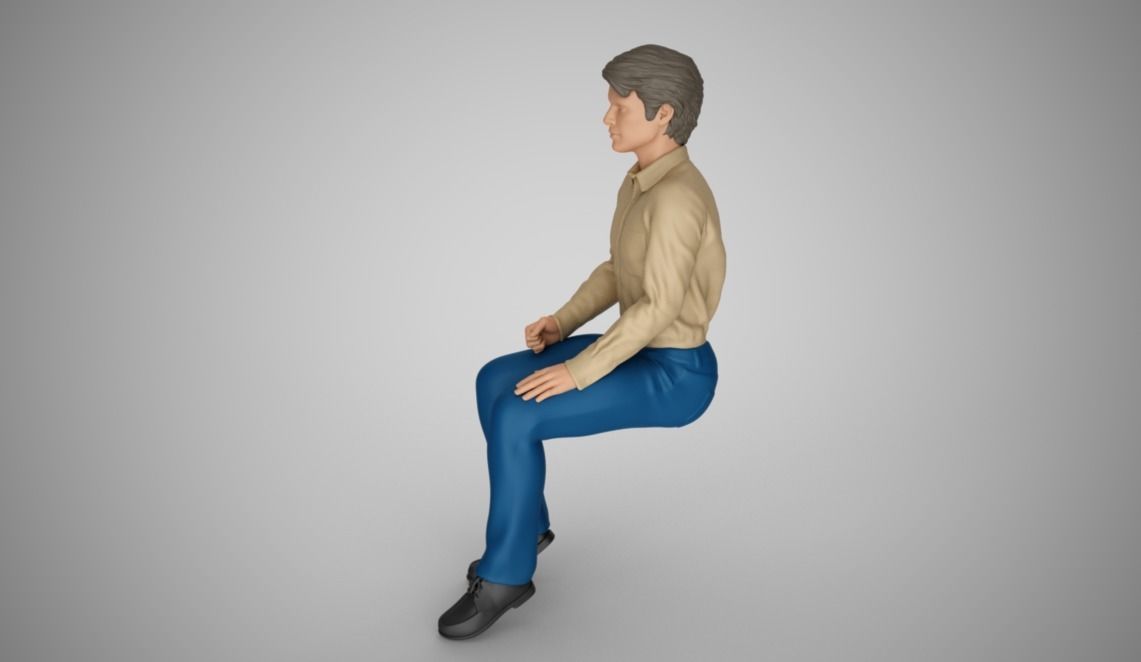 Sitting Man 3D print model_6