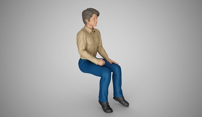 Sitting Man 3D print model