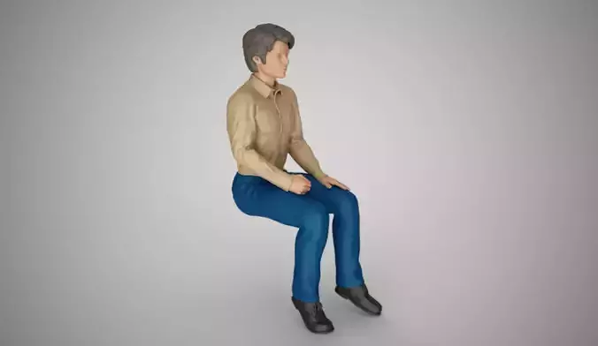 Sitting Man 3D print model