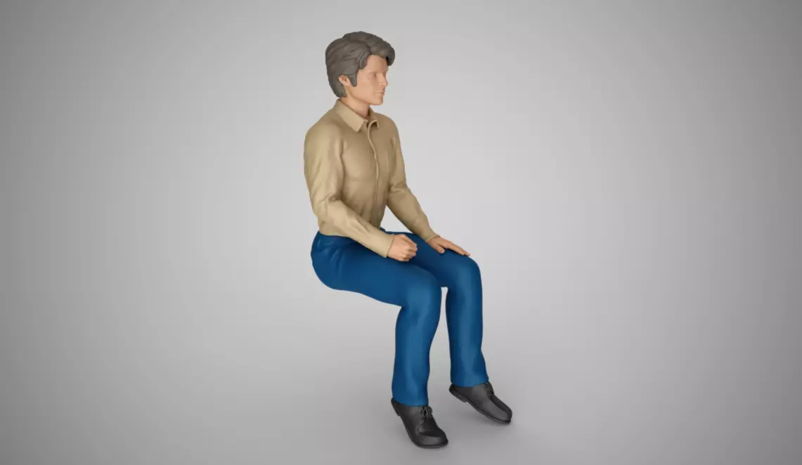 Sitting Man 3D print model_0