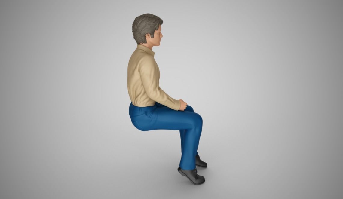 Sitting Man 3D print model_10