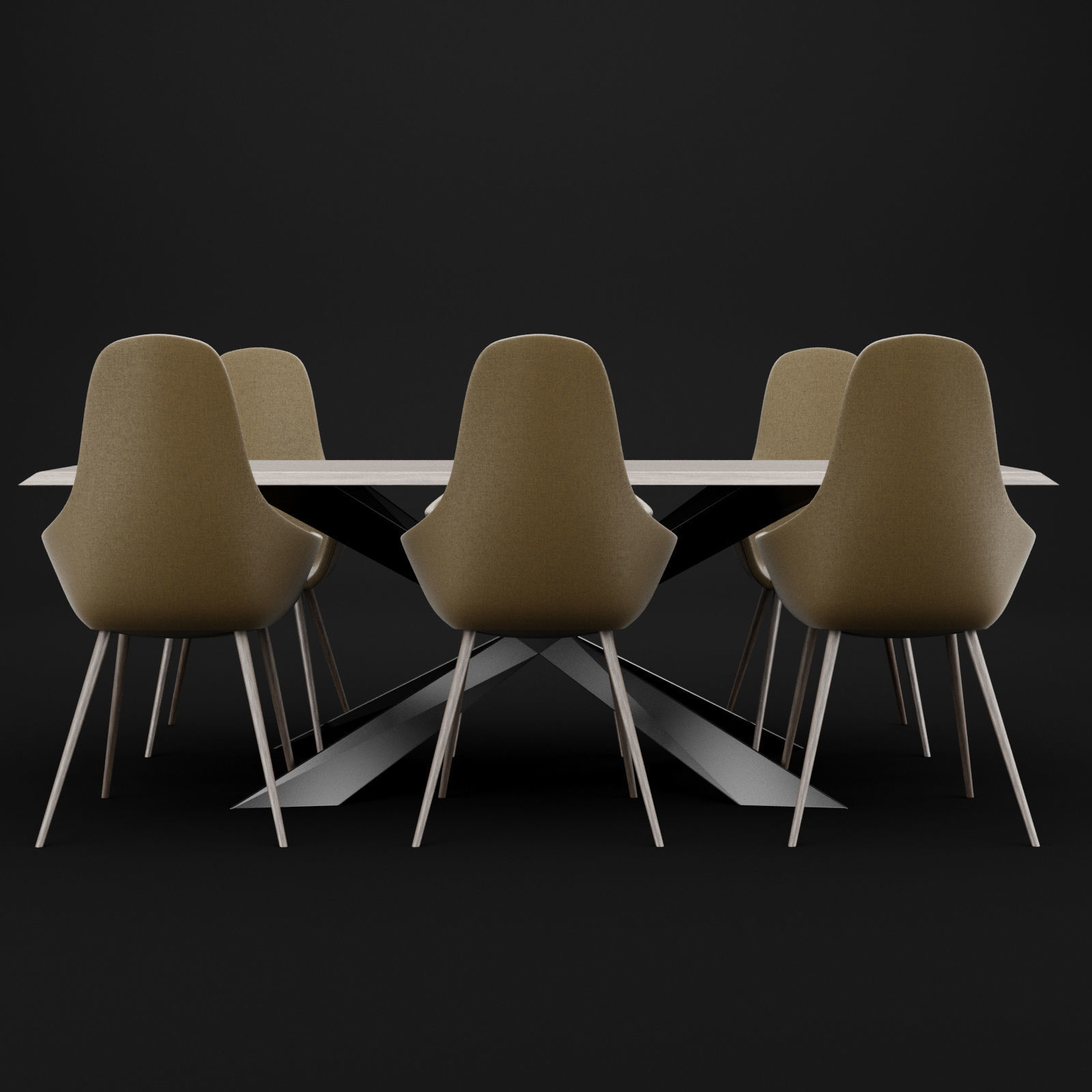 Table and chair 1 3D model_4
