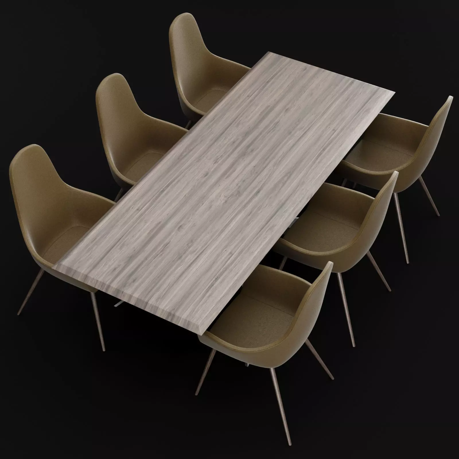 Table and chair 1 3D model_0