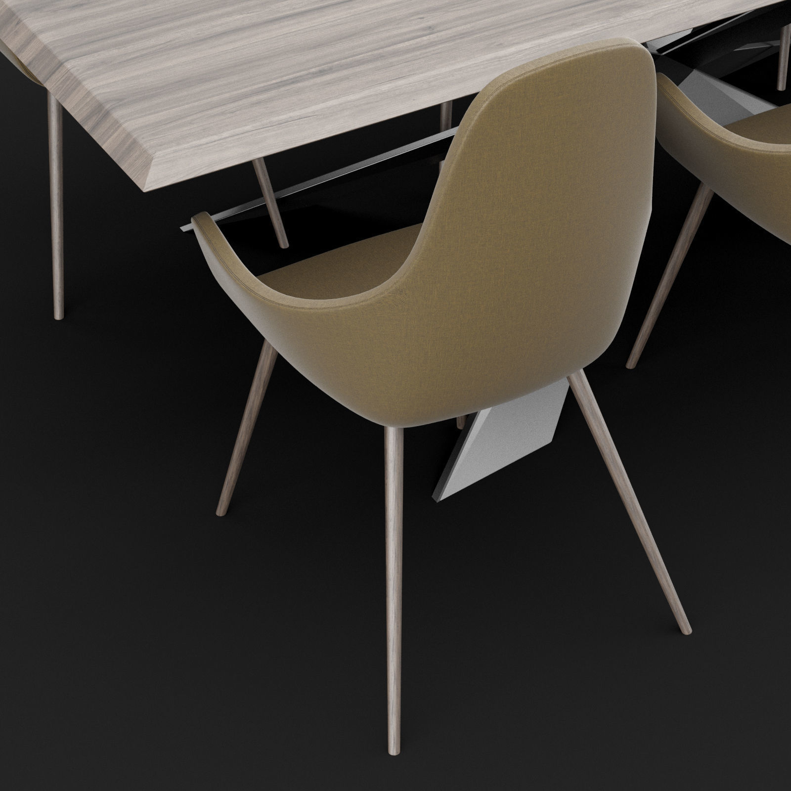 Table and chair 1 3D model_8