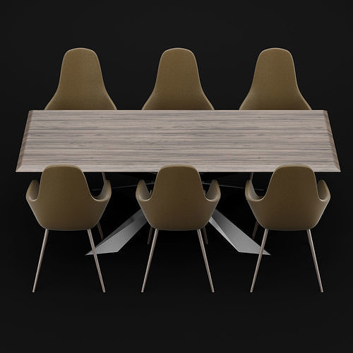 Table and chair 1 3D model 3