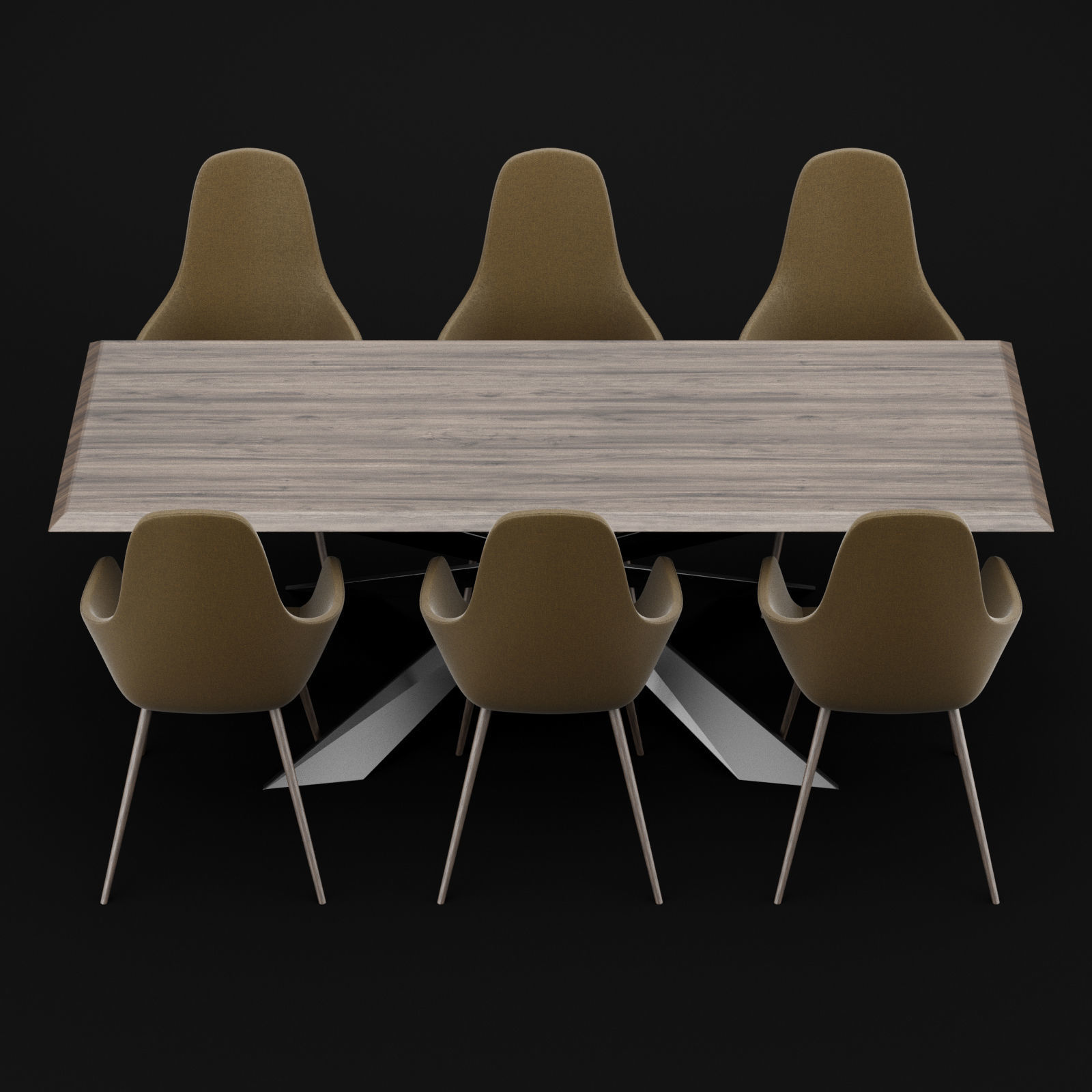Table and chair 1 3D model_2