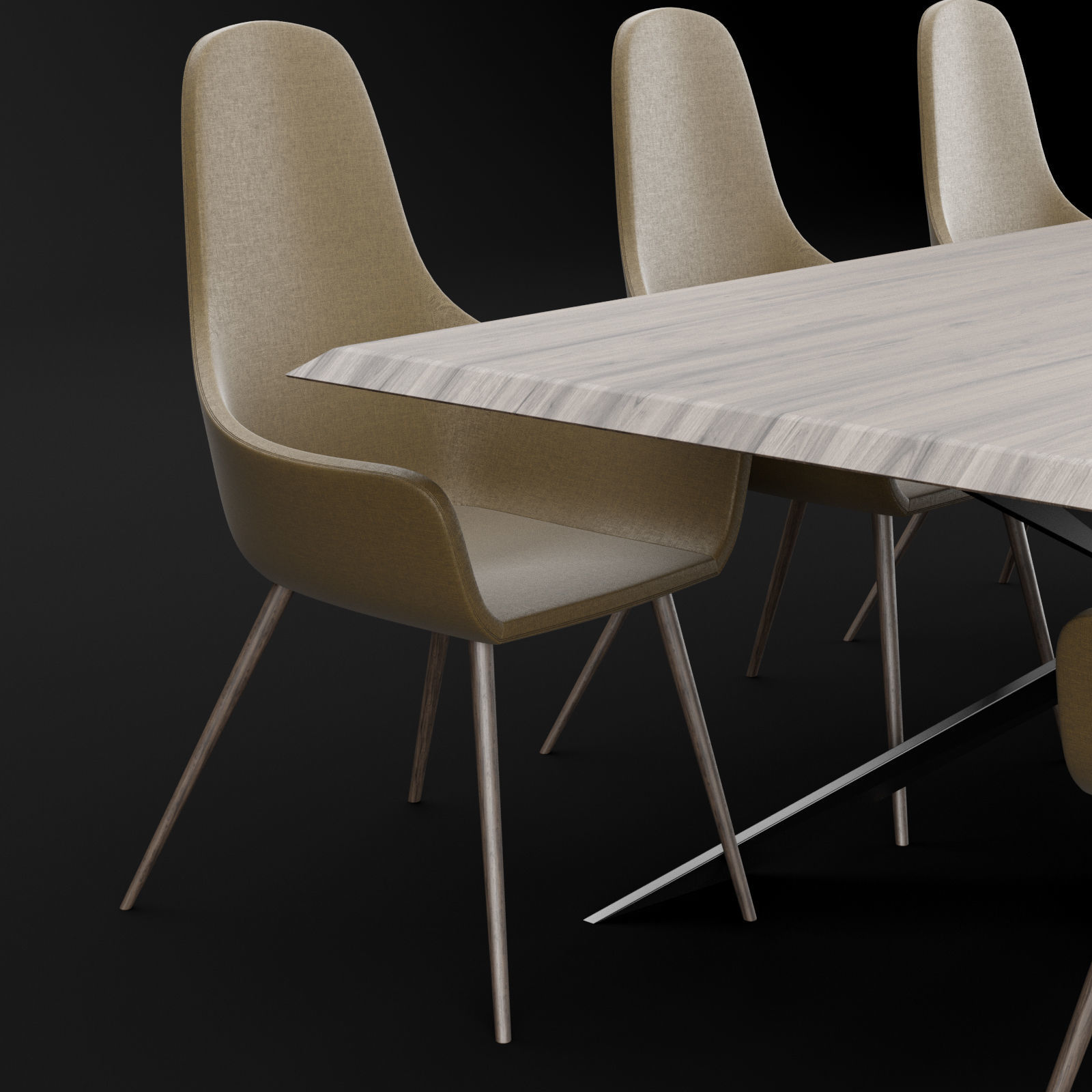 Table and chair 1 3D model_12