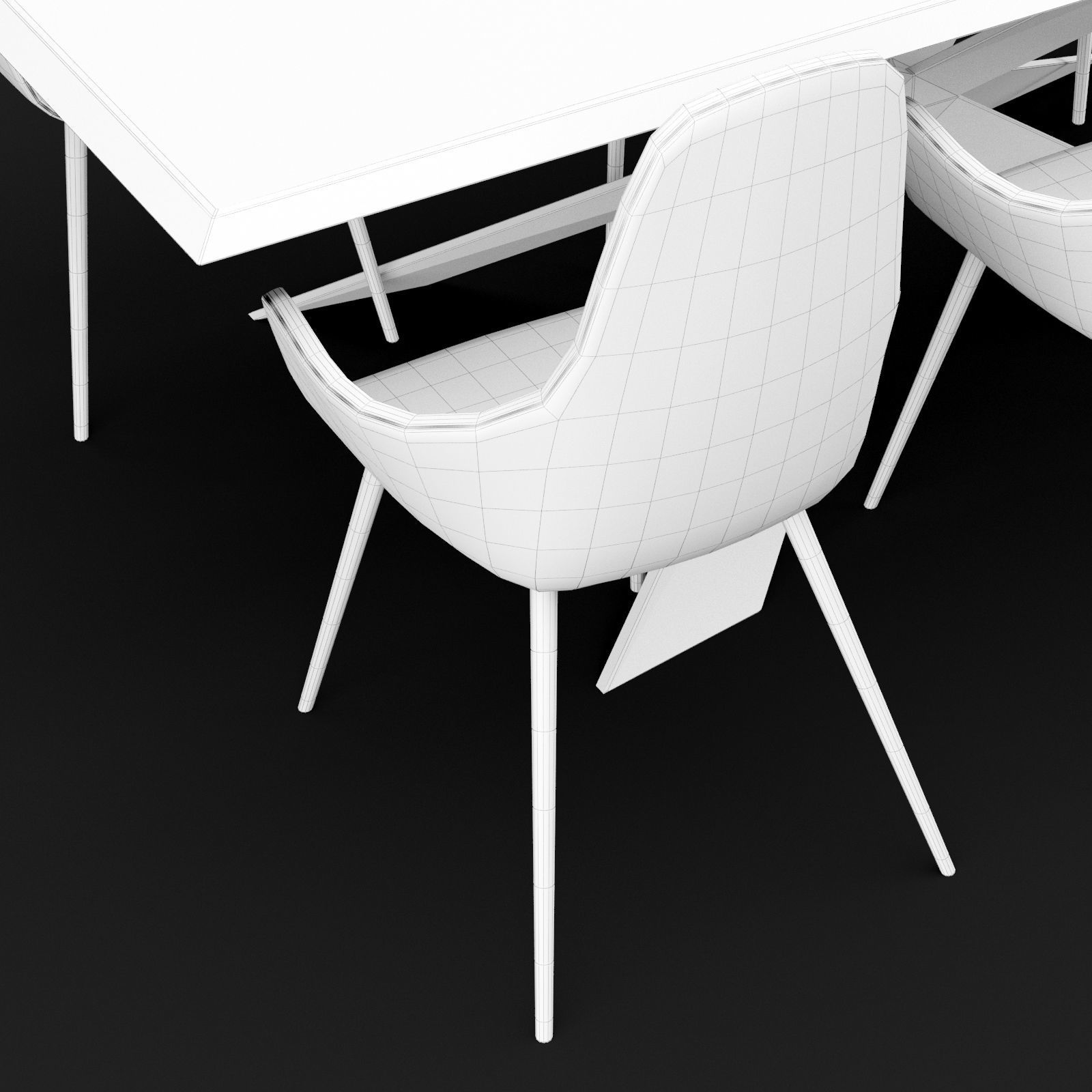 Table and chair 1 3D model_9