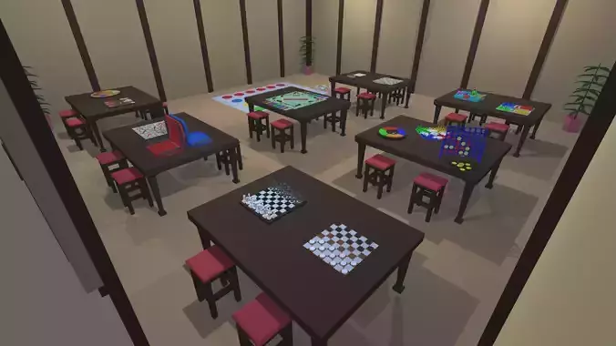 9t5 Low Poly Board Games Low-poly 3D model