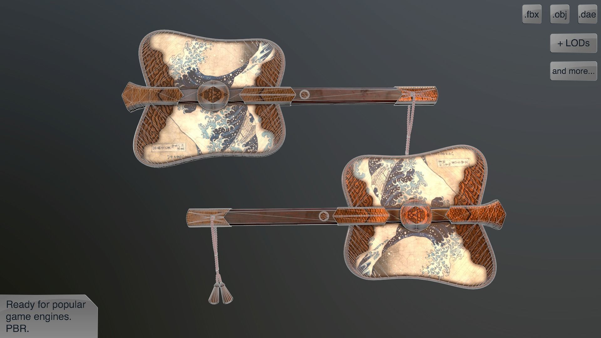 Gumbai fighting fans vol pack Low-poly 3D model_9