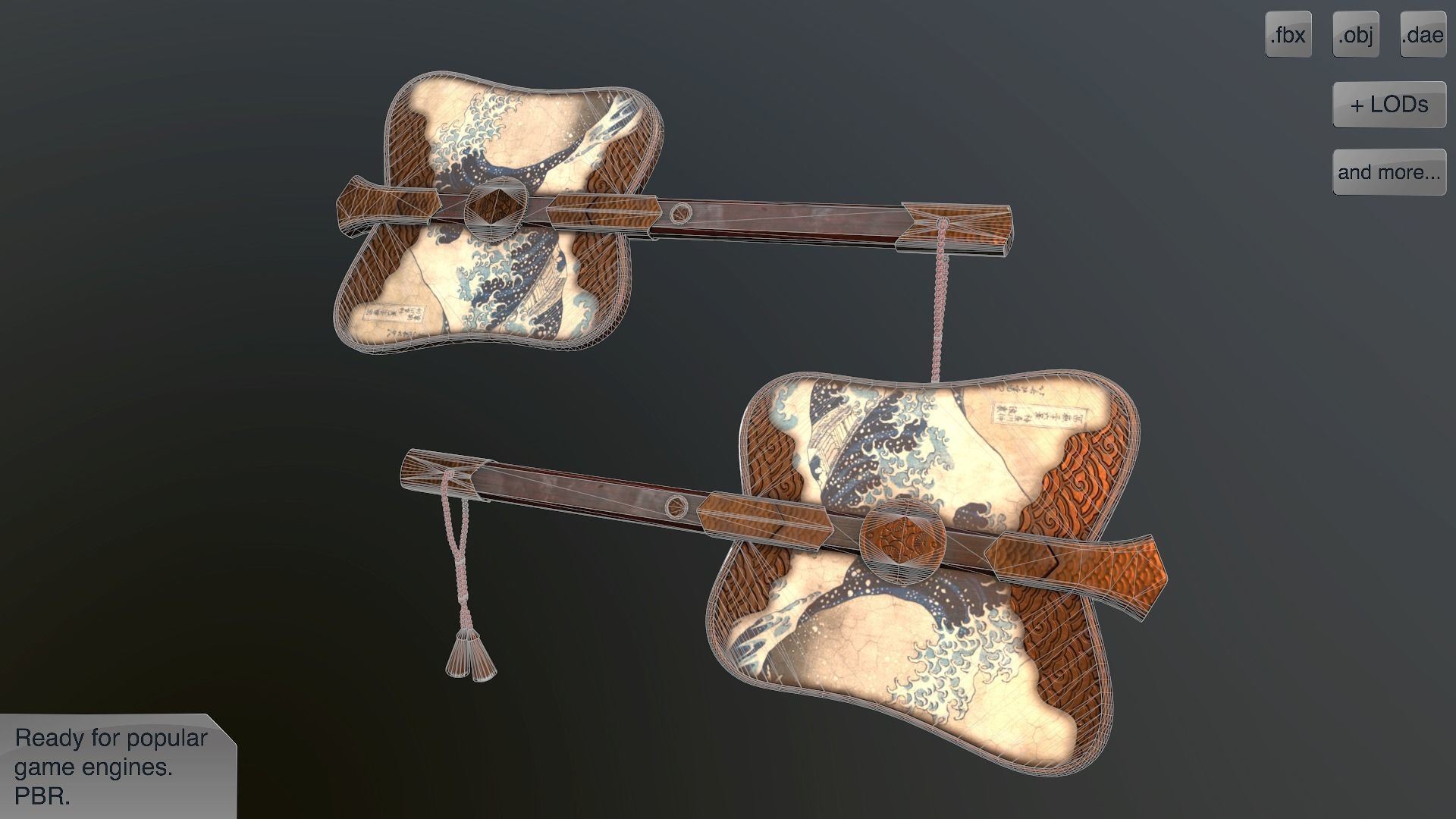 Gumbai fighting fans vol pack Low-poly 3D model_15